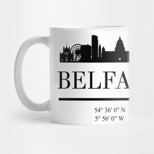 BELFAST NORTHERN IRELAND BLACK SILHOUETTE SKYLINE ART Mug